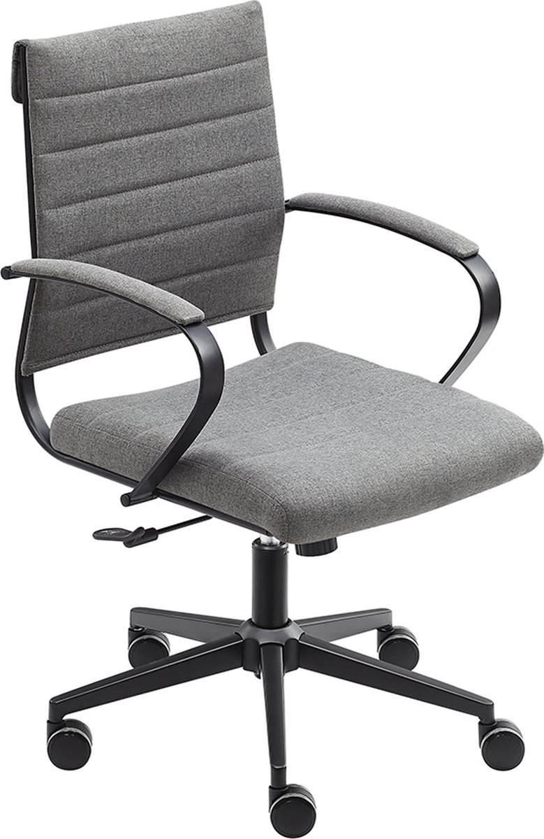 Sedero Bureaustoel Cádiz Antraciet - Stof - Black Steel Edition - Bureaustoel voor Volwassenen
