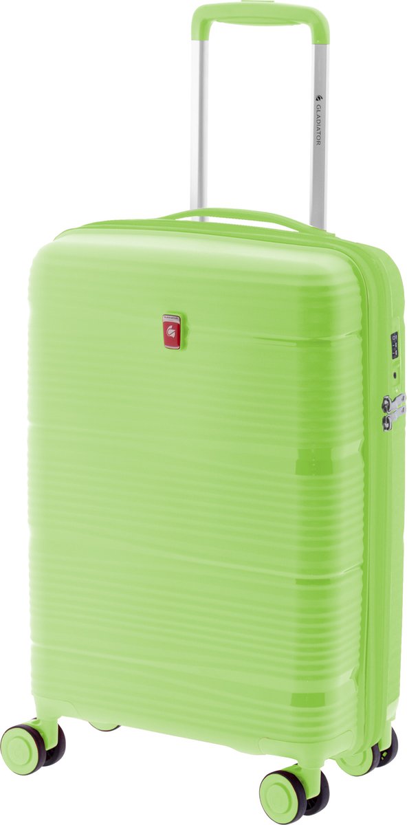 Gladiator Bionic Handbagage Koffer - 55x35x20/26 cm - 36/46 liter - Expandable - TSA slot - Lichtgroen