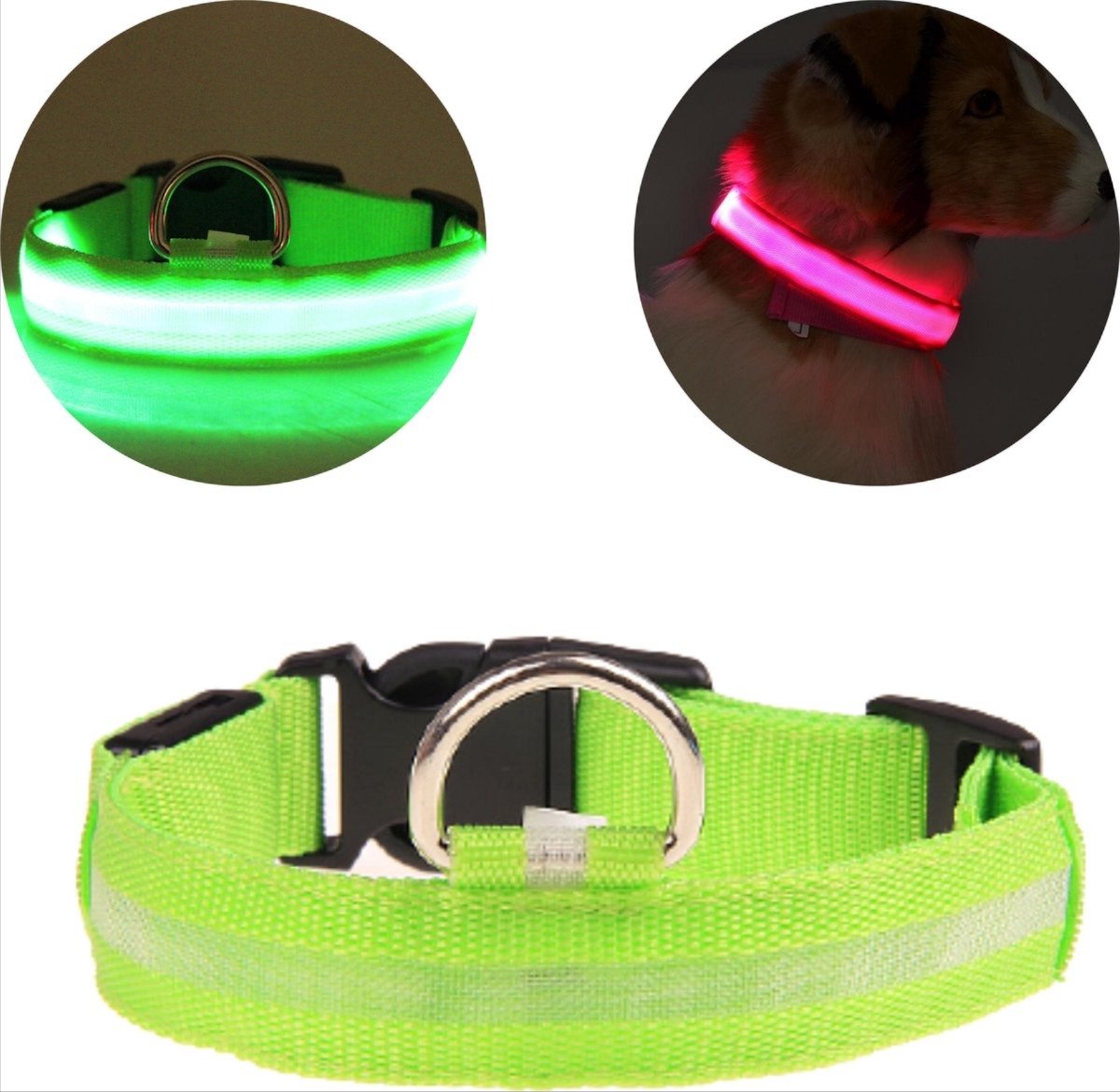 Ulanax® | LED halsband - Perfect voor puppy's en kleine honden - Verhoog de zichtbaarheid en veiligheid met deze lichtgevende halsband - Verkrijgbaar in groen maat XS |