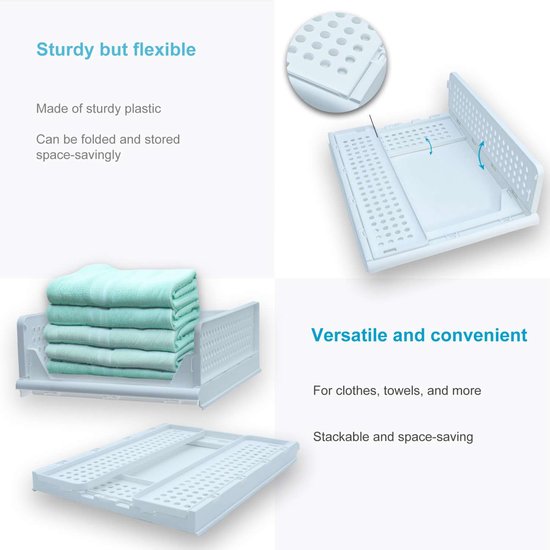Relaxdays kast organizer, set van 3, stapelbaar kleding opbergsysteem, uittrekbaar, 18 x 33,5 x 43,5 cm, badkamer, grijs