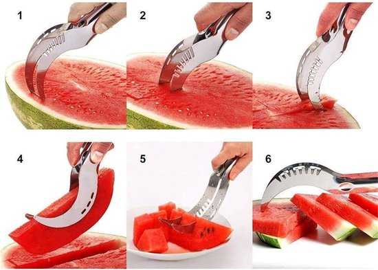 Trancheuse de pastèque 3 en 1, trancheuse à pastèque, trancheuse à fruits en acier inoxydable, outil de coupe rapide pour la cuisine Trancheuse de pastèque 3 en 1, trancheuse à pastèque, trancheuse à fruits en acier inoxydable, outil de coupe rapide pour la cuisine