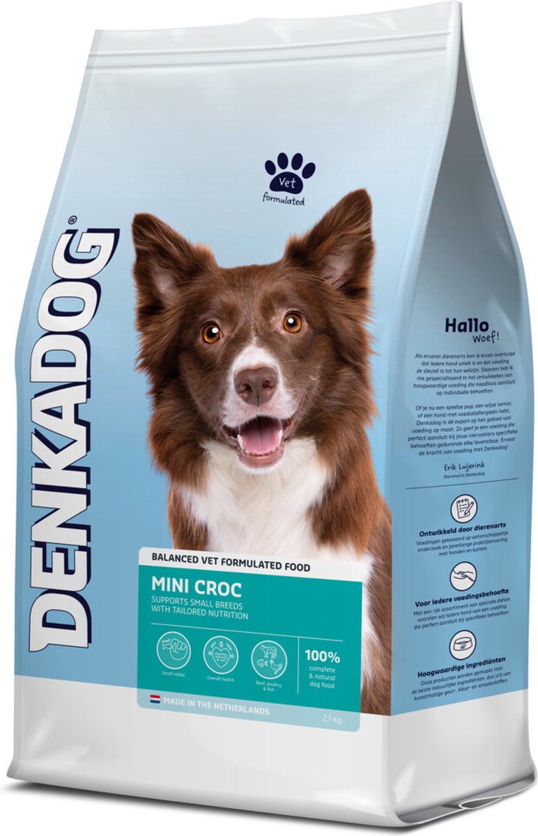 Denkadog Hondenvoer Mini Croc - 4 x 2,5 kg - Voordeelverpakking