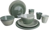Bo-Camp - Servies - Mix & Match- 16 Stuks - Groen