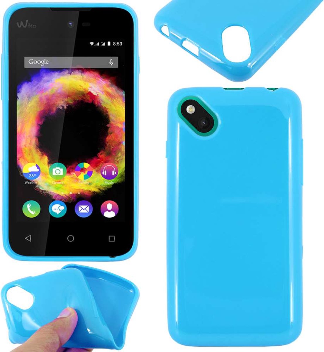 ebestStar - Hoes geschikt voor Wiko Sunny 1 (2016) et Sunset 2 (2015), Beschermhoes Siliconen Schokbestendig, Dun en Flexibel, Blauw