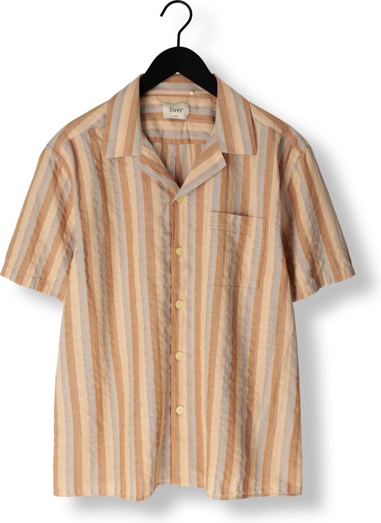 Forét Otter Seersucker Ss Shirt Heren - Vrijetijds blouse - Bruin - Maat XL