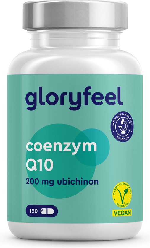 Foto: Coenzym q10 hoog gedoseerd 200 mg ubiquinon zuiver q10 per capsule 120 veganistische capsules 4 maanden coq10 geproduceerd uit plantaardige fermentatie laboratorium getest zonder toevoegingen geproduceerd in duitsland 