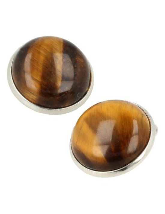 Clips d'oreilles oeil de tigre 18 mm