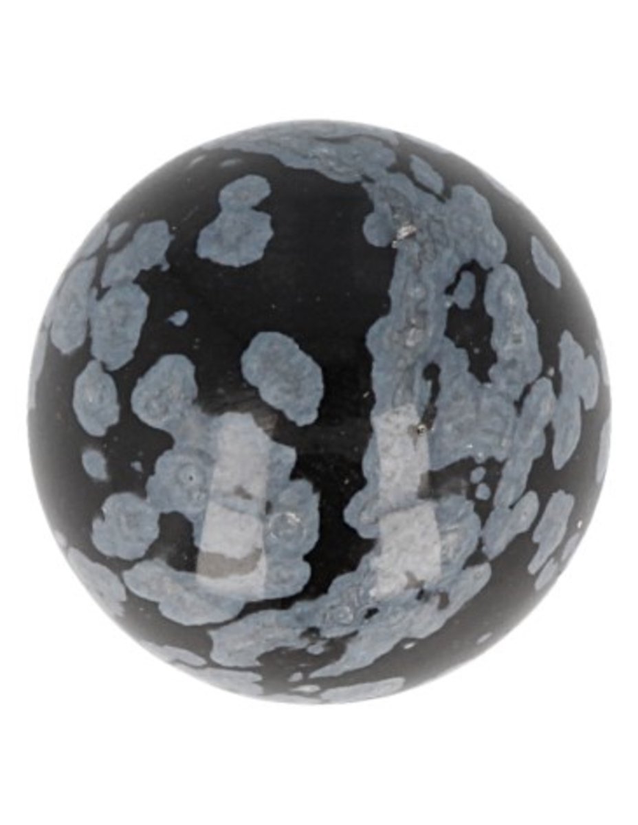 Ruben Robijn Obsidiaan sneeuwvlok edelsteen bol 20 mm Wit / zwart