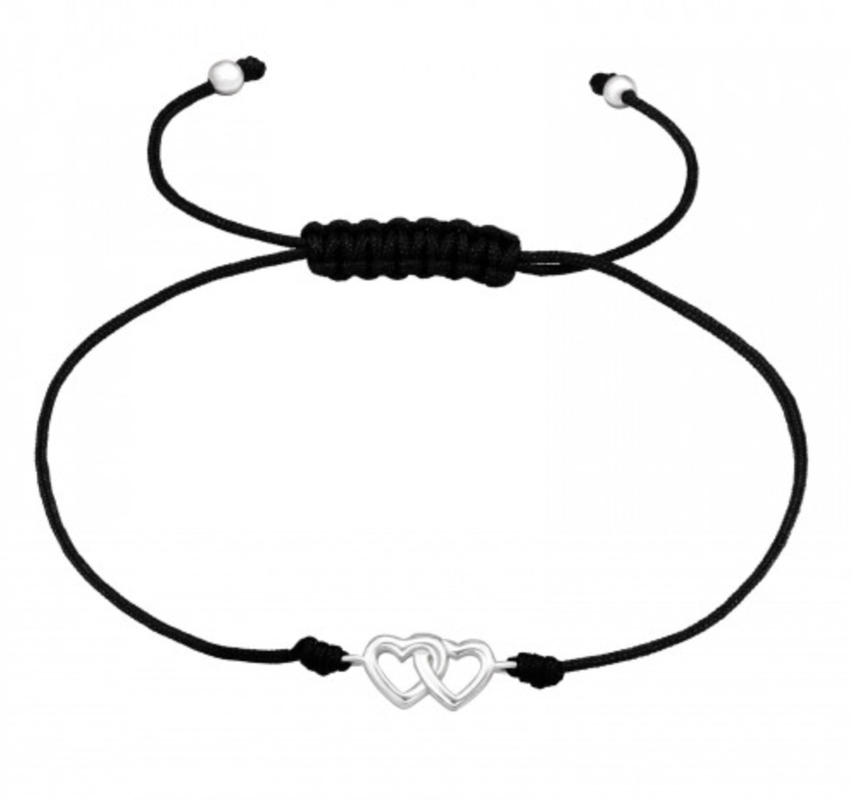 WeLoveSilver - meisjes armband - dubbele harten - 925 zilver - verstelbaar