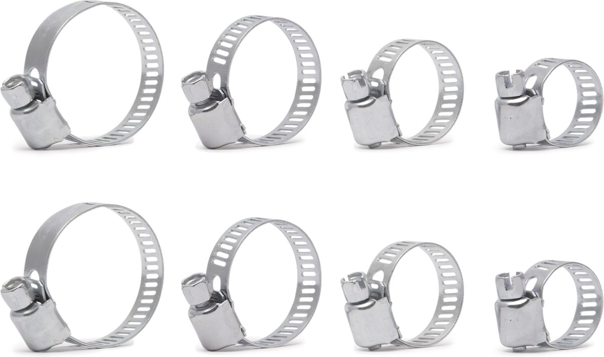 8x Slangenklemmen - Slangenklem 20 tot 40 mm - 2cm t/m 4cm - Set van 8 - Roestvaste Slangklem ( Verzinkt staal ) - BPK