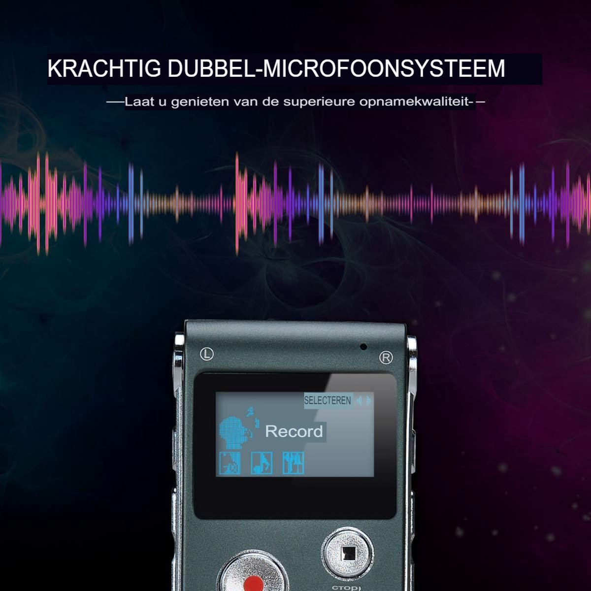 Dicteerapparaat Draagbare Voicerecorder met Spraakherkenning - afbeelding 3