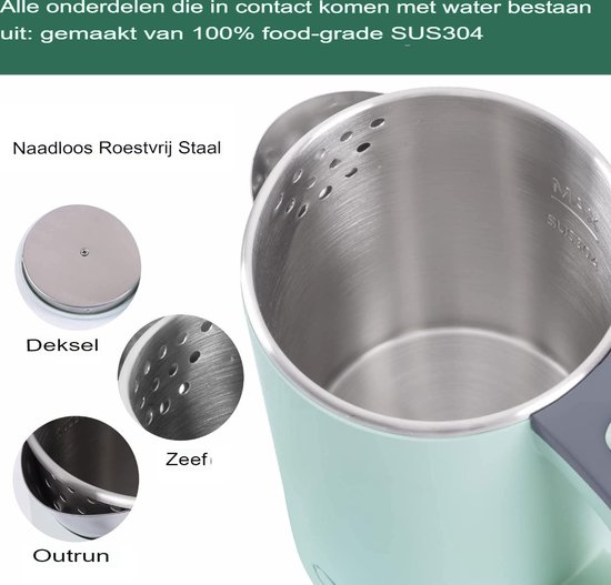 Reizen Elektrische Waterkoker Draagbare Kleine Mini Thee Koffiekoffie Waterkoker Waterkoker Waterkoker 350ml Boiler Met 4 Temperatuurregeling 304 Roestvrij Staal