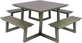 MaximaVida vierkante aluminium picknicktafel Dex 215 cm olijfgroen - lage instap