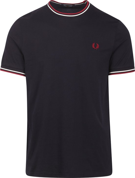 Fred Perry - T-Shirt M1588 Navy T55 - Heren - Maat L - Modern-fit