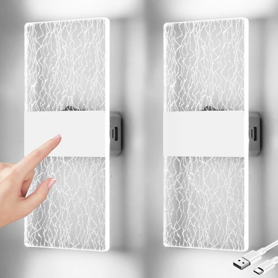 Wandlamp oplaadbaar met sensor 3 lichtkleuren