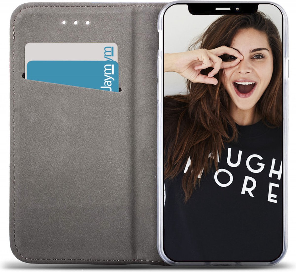 Jaym, Folio hoesje Geschikt voor Samsung Galaxy A05S magnetische standaardfunctie, Blauw