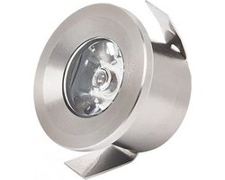 LED Veranda Spot Verlichting - Mony - Inbouw Rond 1W - Natuurlijk Wit 4200K - Mat Chroom Aluminium - Ø33mm