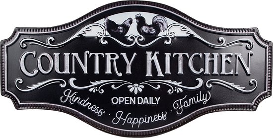 Clayre & Eef Décoration murale 60x30 cm Noir Fer Poulets