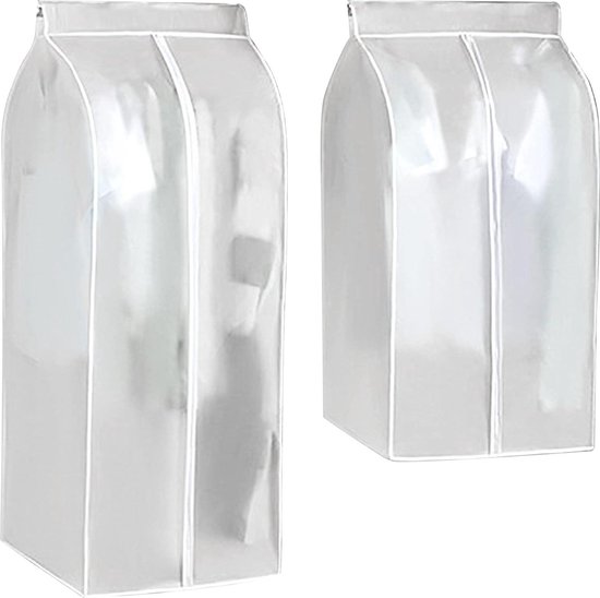 ZWMYF PEVA stofdichte kledingrailhoes, 80 x 60 x 120 cm, doorzichtige kledinghoezen voor kledingrek, waterdichte kledinghoezen met ritsen voor kledingkastopslag en reizen