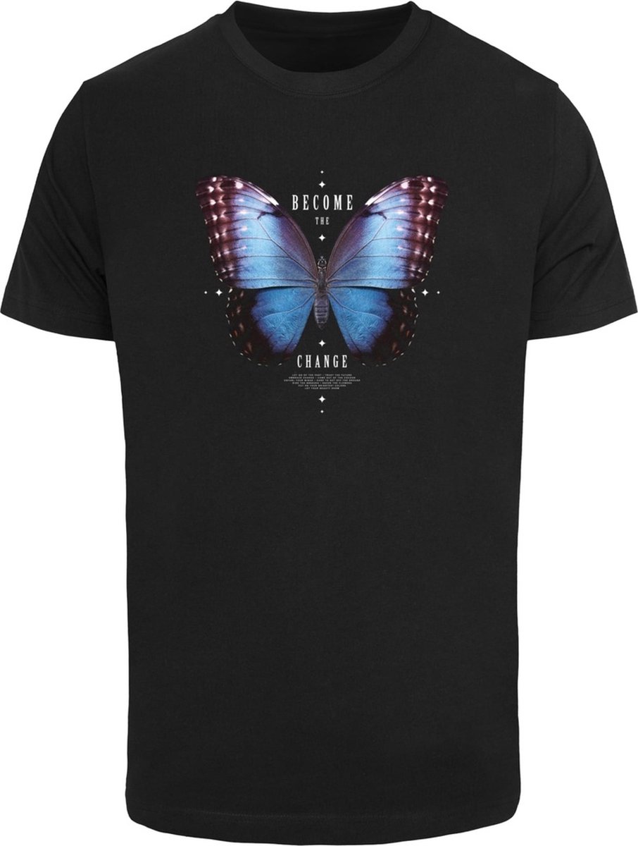 Mister Tee Become the Change Butterfly Heren T-shirt M Zwart