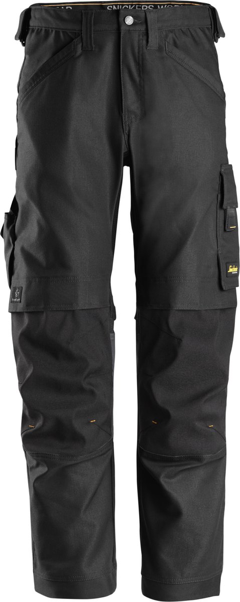 Snickers 6324 Canvas+ Werkbroek - Zwart/Zwart - 46