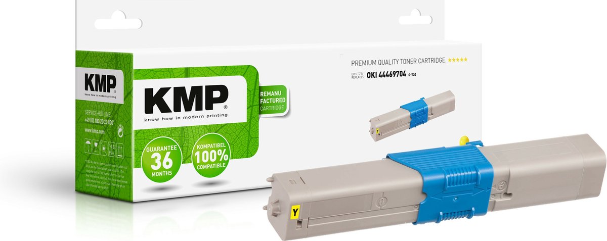 KMP Toner vervangt OKI 44469704 Compatibel Geel 2000 bladzijden O-T30