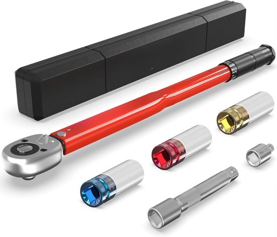 Monzana® Drehmomentschlüssel CrV 40-210Nm, 1/2'' Zoll, inkl. Stecknüsse Monzana® Drehmomentschlüssel CrV 40-210Nm, 1/2'' Zoll, inkl. Stecknüsse