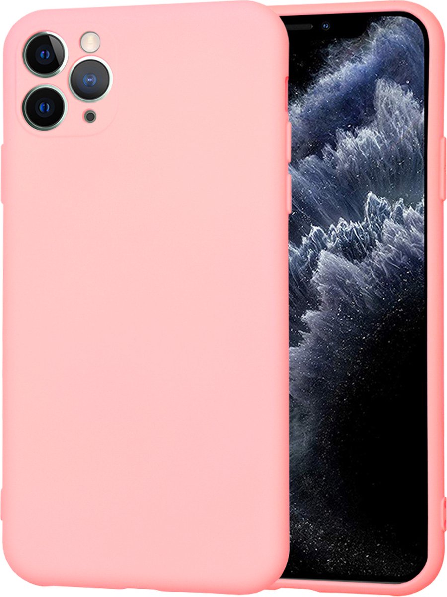 Techsuit Soft Flex Silicone Back Cover hoesje voor Apple iPhone 11 Pro Max - Chalk Pink