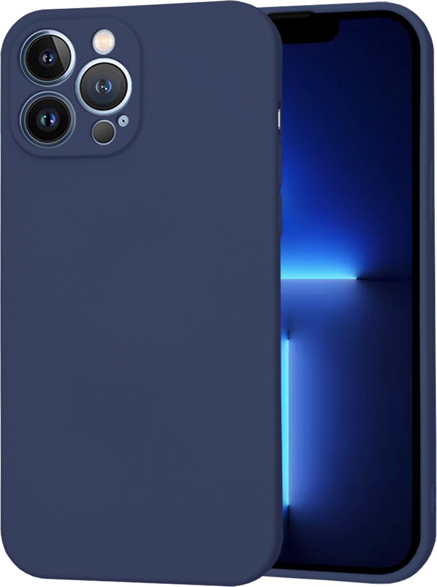 Techsuit Soft Flex Silicone Back Cover hoesje voor Apple iPhone 13 Pro Max - Navy Blue