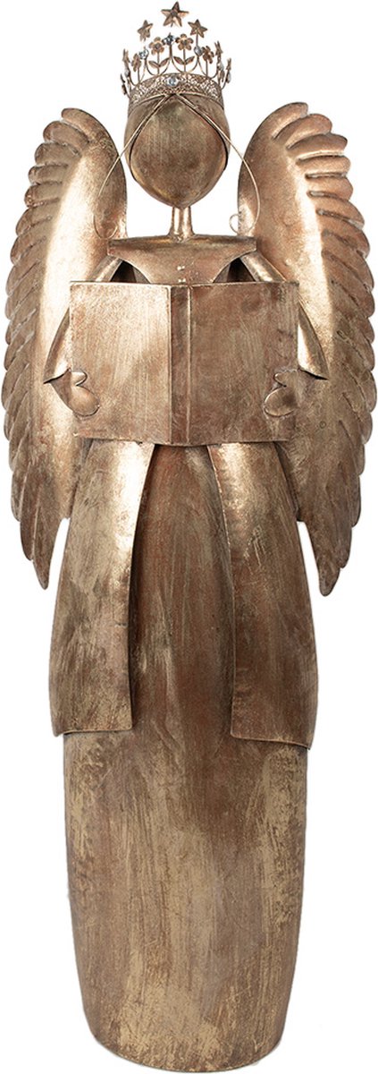 Clayre & Eef Kerstdecoratie Engel 62x25x169 cm Goudkleurig Metaal
