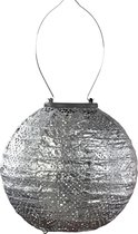 Lumiz Solar Buitenlamp - Buitenverlichting - Lampion - Solar Tuinverlichting - Topaze Rond - 20 cm - Zilver