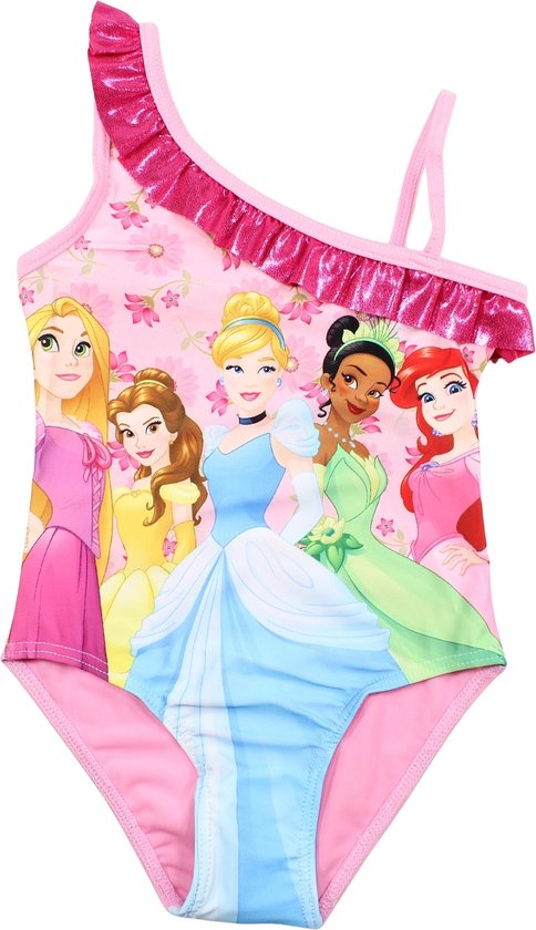Disney Princess Badpak - Roze - Ariël - Tiana - Doornroosje - Belle - Rapunzel - Maat 98/104