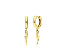 Lucardi Dames Goldplated oorbellen galaxy bliksem - Oorbellen - Cadeau voor vrouwen - Echt Zilver - Goudkleurig