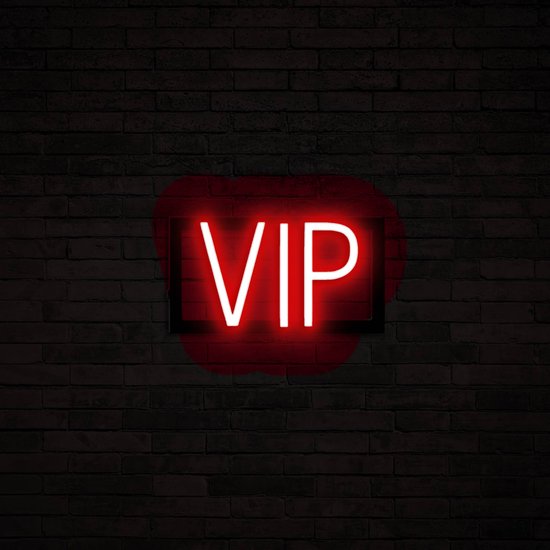 VIP - Néon publicitaire Enseigne Néon LED éclairée | SortBrite | 27,5 x 16 cm | 6 modes de gradation et 8 animations lumineuses | Éclairage au néon pour panneaux publicitaires