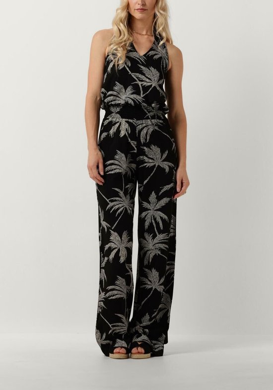 Jansen Amsterdam Vp425 Jersey Printed Sleeveless Jumpsuit With Halter Neckline Jumpsuits Dames - Roest - Maat M