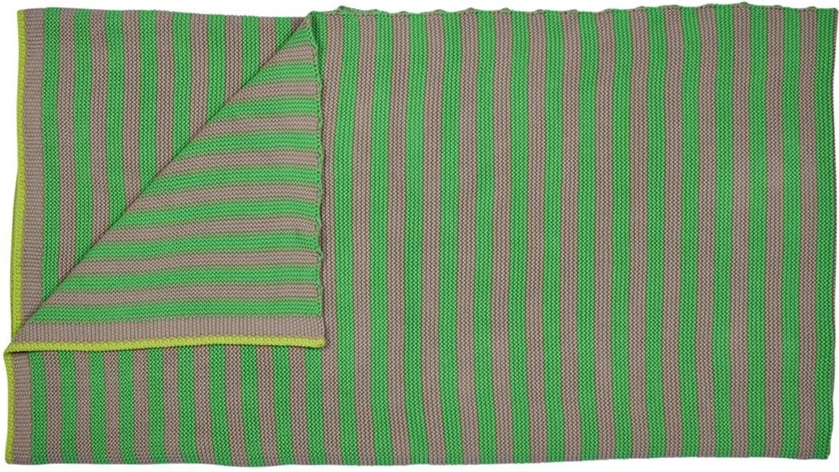 Pip Studio Plaid pip studio bonsoir stripe throw Groen