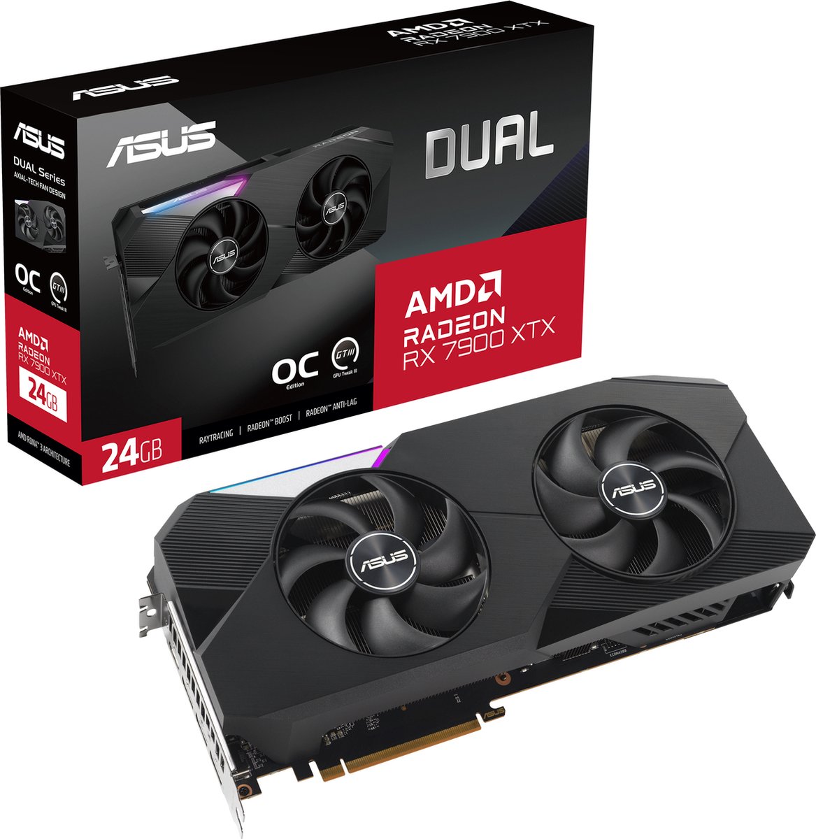 ASUS DUAL Radeon RX 7900 XTX OC grafische kaart 1x HDMI 2.1, 3x DisplayPort, RDNA 3