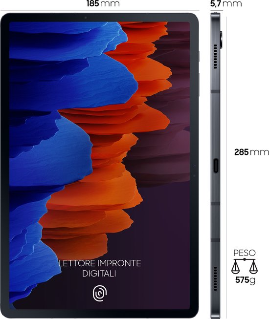 Samsung Galaxy Tab S7+ SM-T970 - 128GB - 5G - Zwart | bol