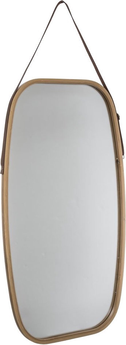 Rechthoekige hangende spiegel, 77 x 43 cm, houten frame