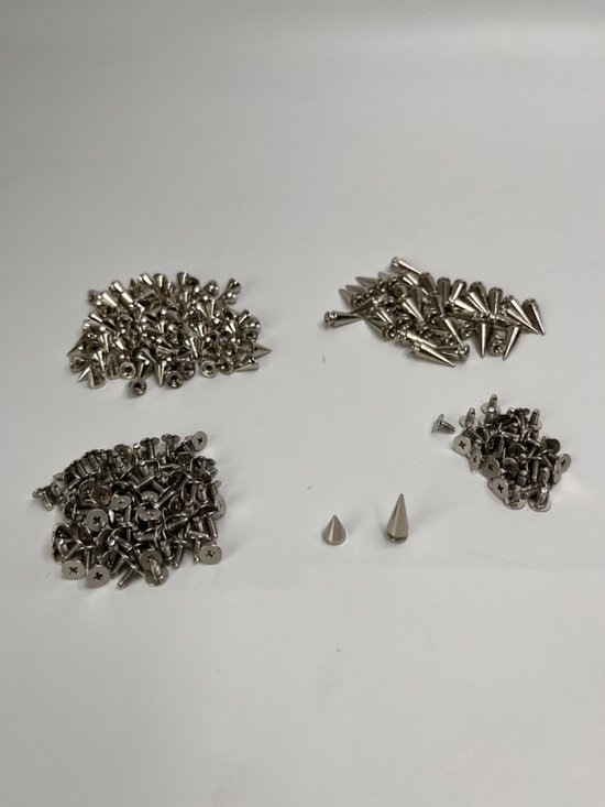 Foto: Mgm trading 140 delige set zilveren metalen spikes voor diy punkkleding en accessoires unieke decoratieve studs