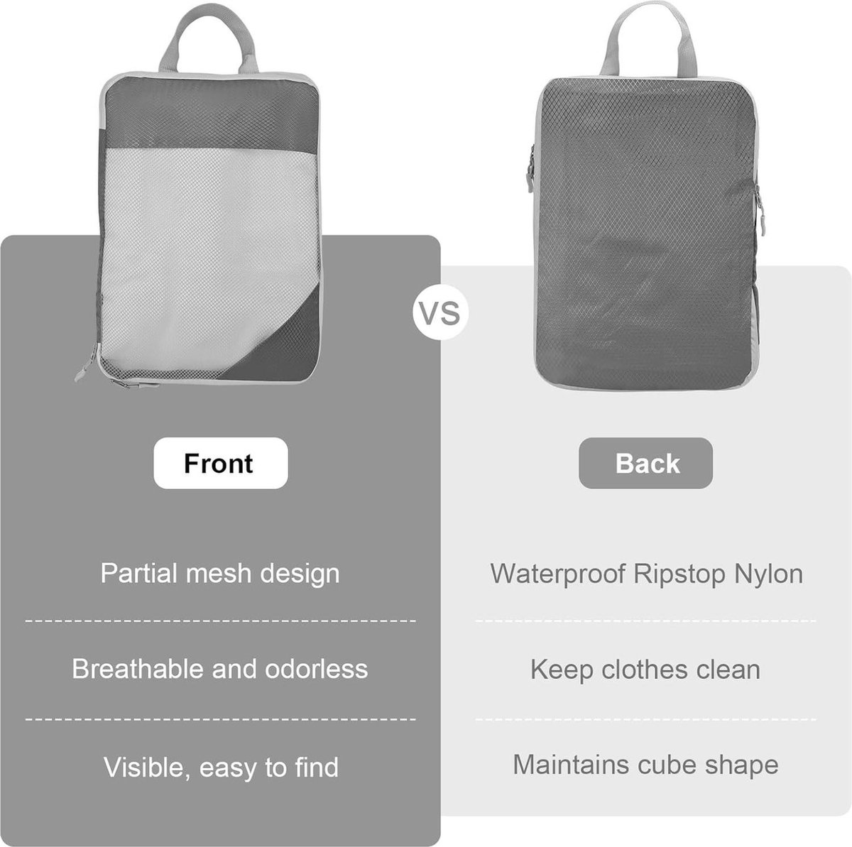 Carttiya Organizer koffer, ruimtebesparend, reisset, waterdicht, uitbreidbaar, ultralicht, compressie, packing cubes, organizer voor koffer, reizen, rugzakorganizer (paars, 6 stuks