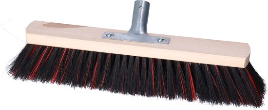 Buemag Bezemkop - Arenga/Elaston mix - zwart/rood - hard - hout - 40 cm - 26mm - straatbezem/buitenbezem - bezem van Buemag — afbeelding 2