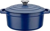 Gietijzeren braadpan ø 24 cm capaciteit 38 liter - Blauw met antiaanbaklaag