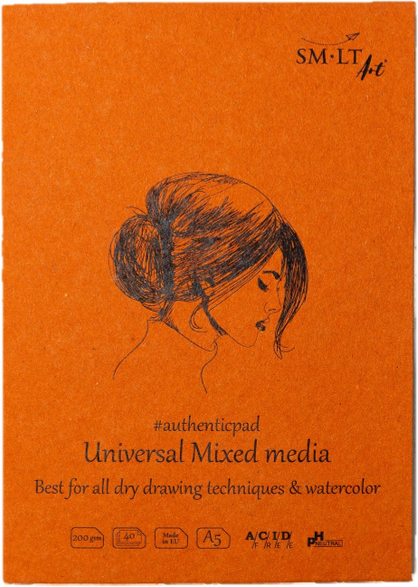 SMLT papierblok mixed media A5 200gr FSC duurzaam 40 vel.