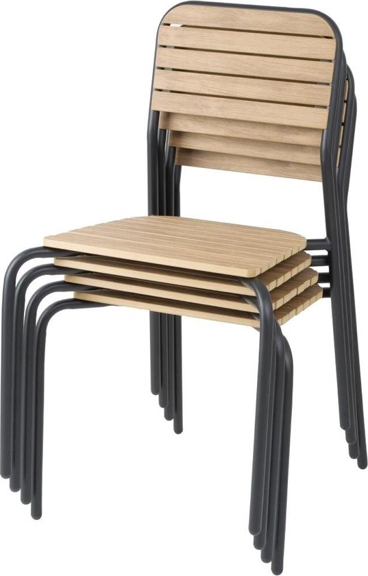 Chaises de jardin Bolero Santorini effet bois (4 pièces) - FU537 - Hôtellerie et Professionnel