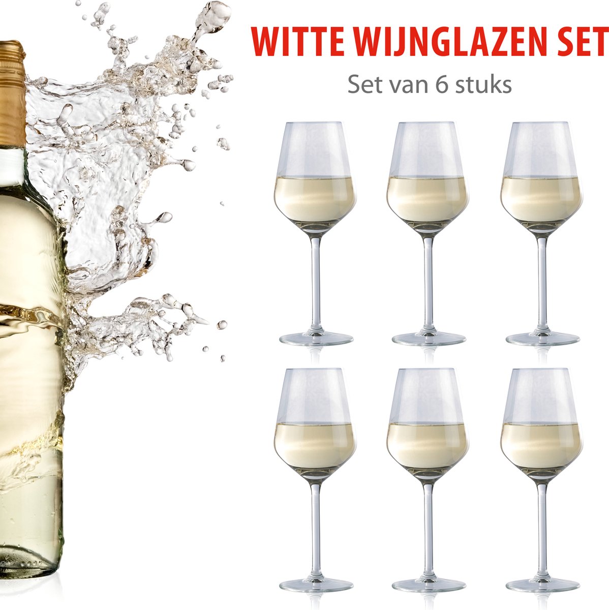 alpina Wijnglazen Witte Wijn - 6 Stuks Witte Wijnglazen - Wijnglas 37cl - Wijnglazen Set - Glazenset voor Diner - Wijn Glazen - Helder Glas — cadeau in Koken & Dineren - foto 6