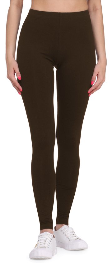 Bellivalini BLV-BLV50-147-LE Dames Leggings - Sport - Vrijetijdsbroek - Lang - Viscose - Sporbroek - Yogabroek - Bruin - 4XL