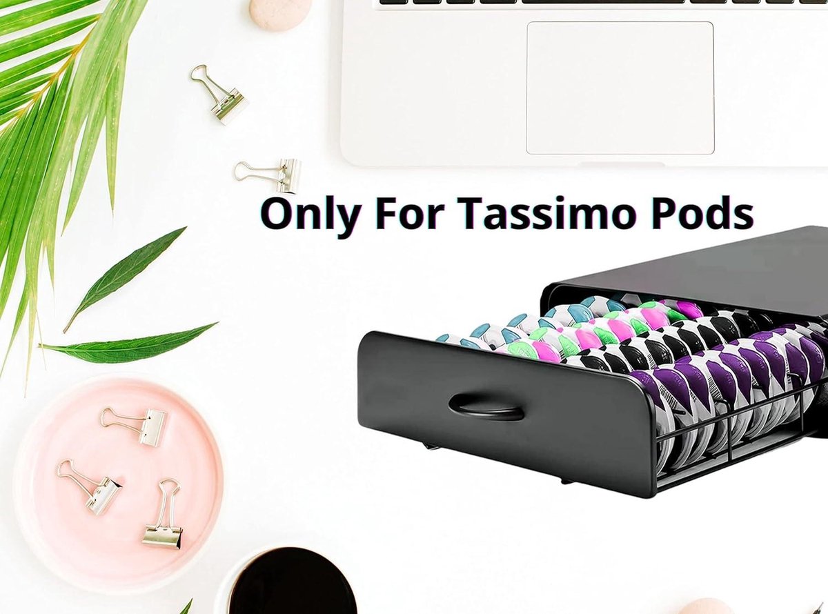 Babavoom Distributeur capsules Tassimo Rotatif | Porte 64 capsules sur une base ROTATIVE à 360° | en Acier Inoxydable T11 - Maison