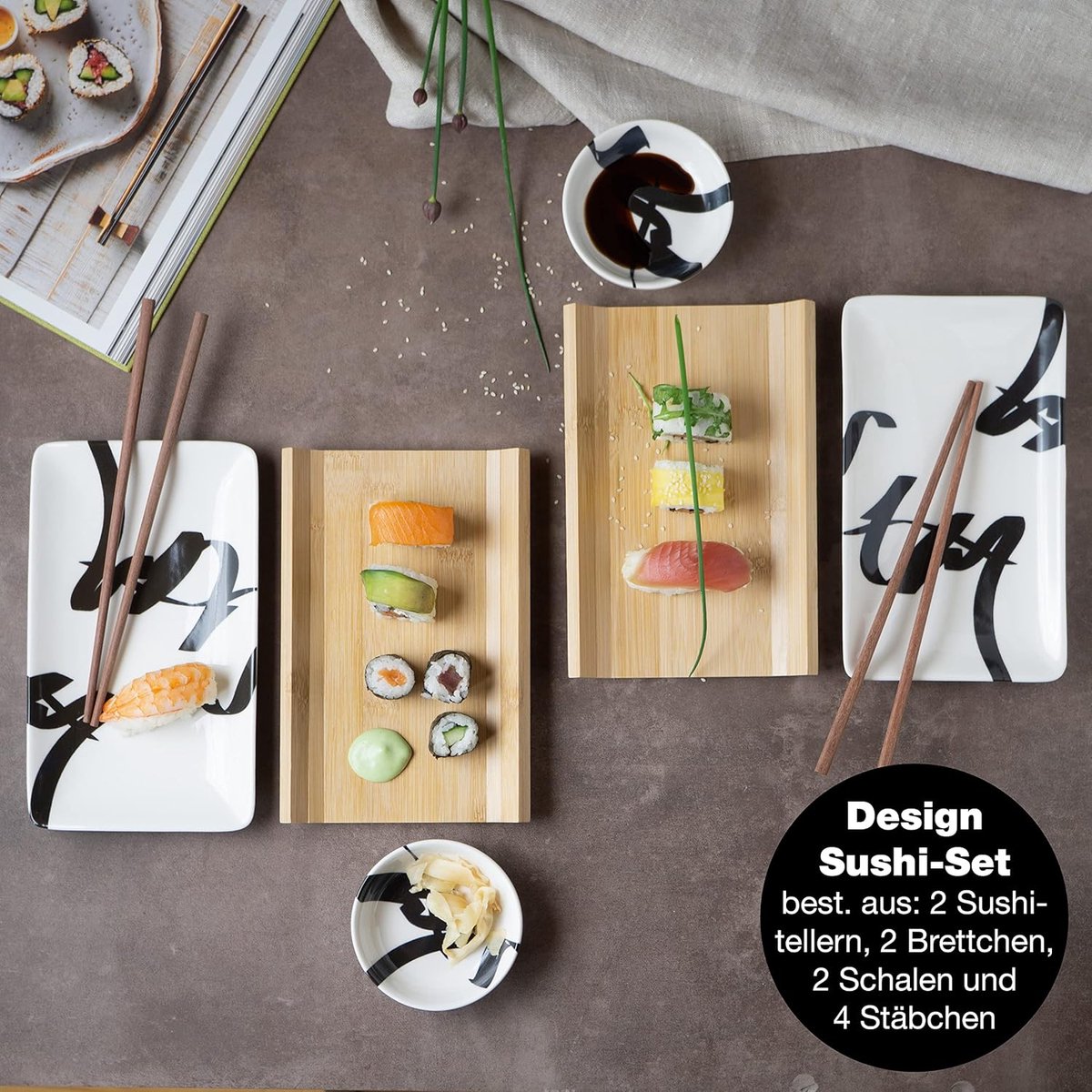 Sushi Gerechten Set - Eetstokjes Dienblad - Aziatische Gerechten Set