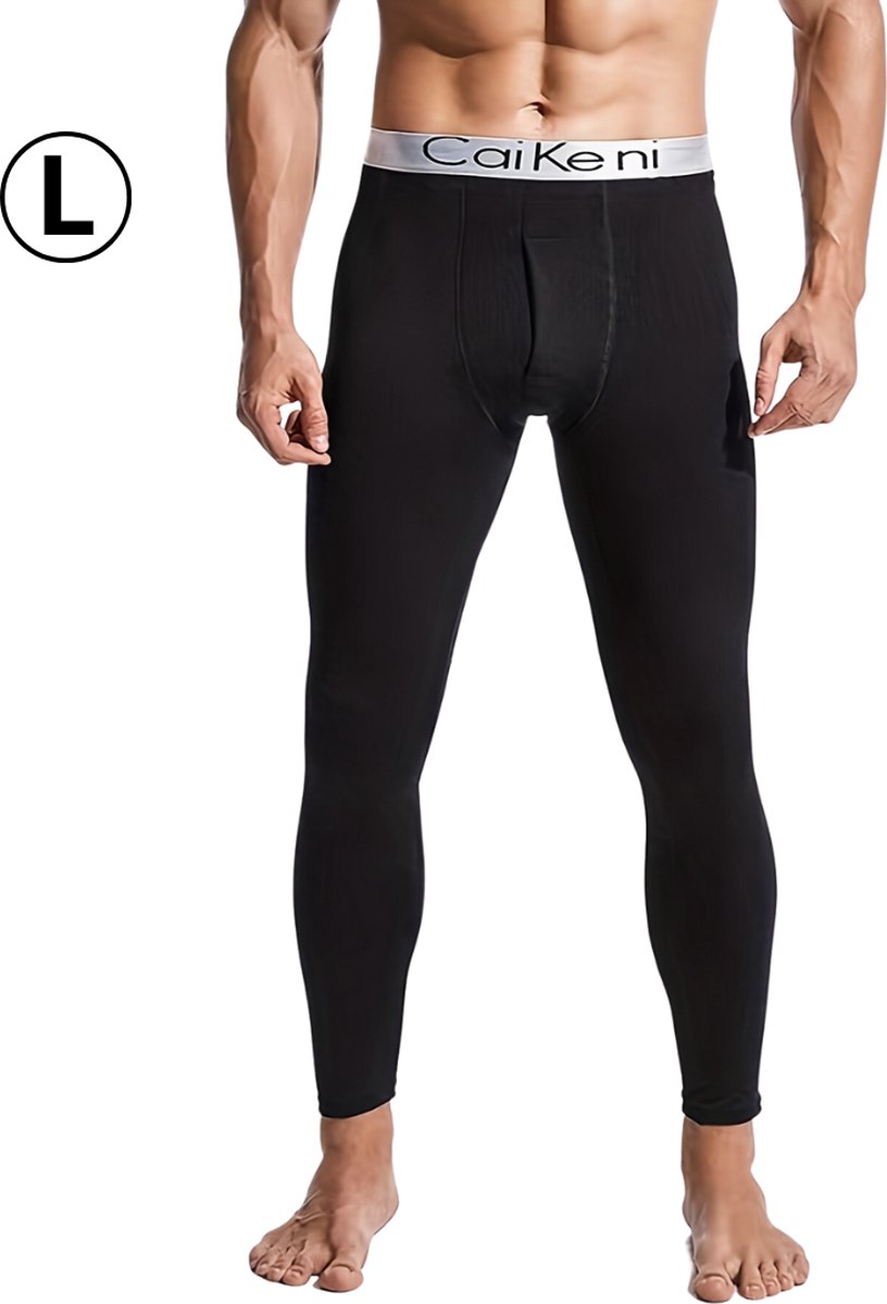 Nivard Thermo – Thermokleding – Thermobroek – Voor Heren – Beenverwarmers – Fleece – Broek – Zwart – Maat L